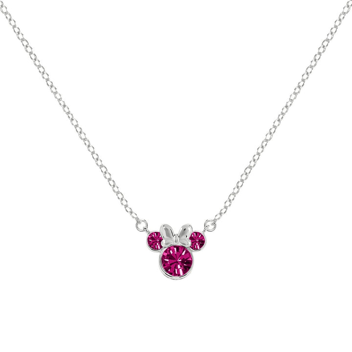 Disney Mickey & Minnie Sterling Silver 925 16" Mouse October Cz Necklace N905424SOCTL-16.PH