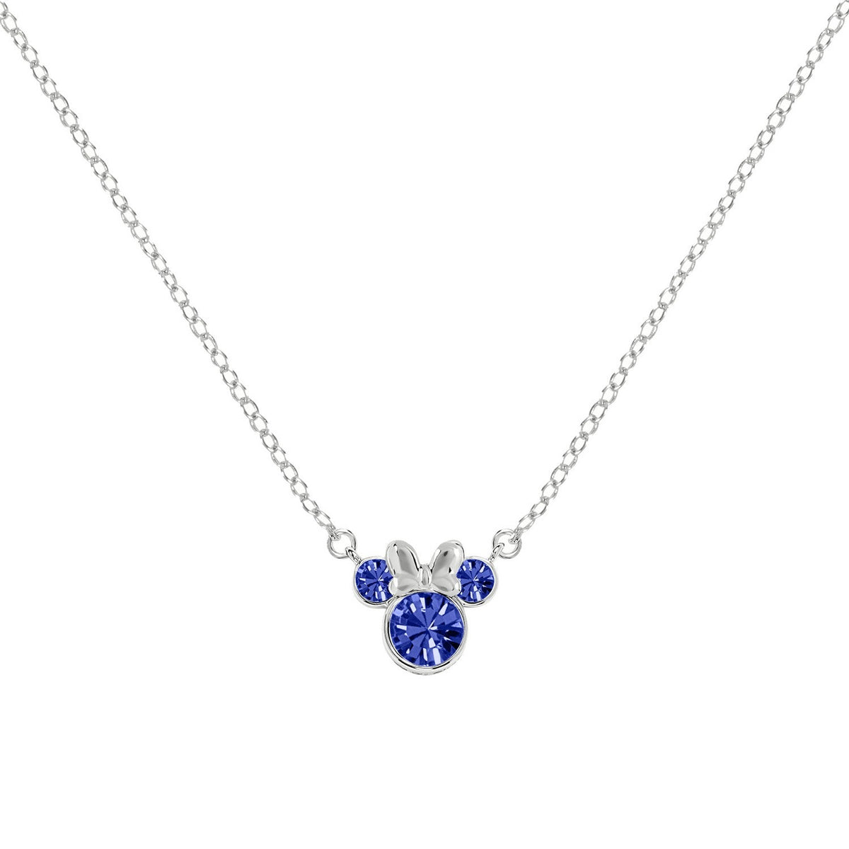 Disney Mickey & Minnie Sterling Silver 925 16" Mouse September Cz Necklace N905424SSEPL-16.PH