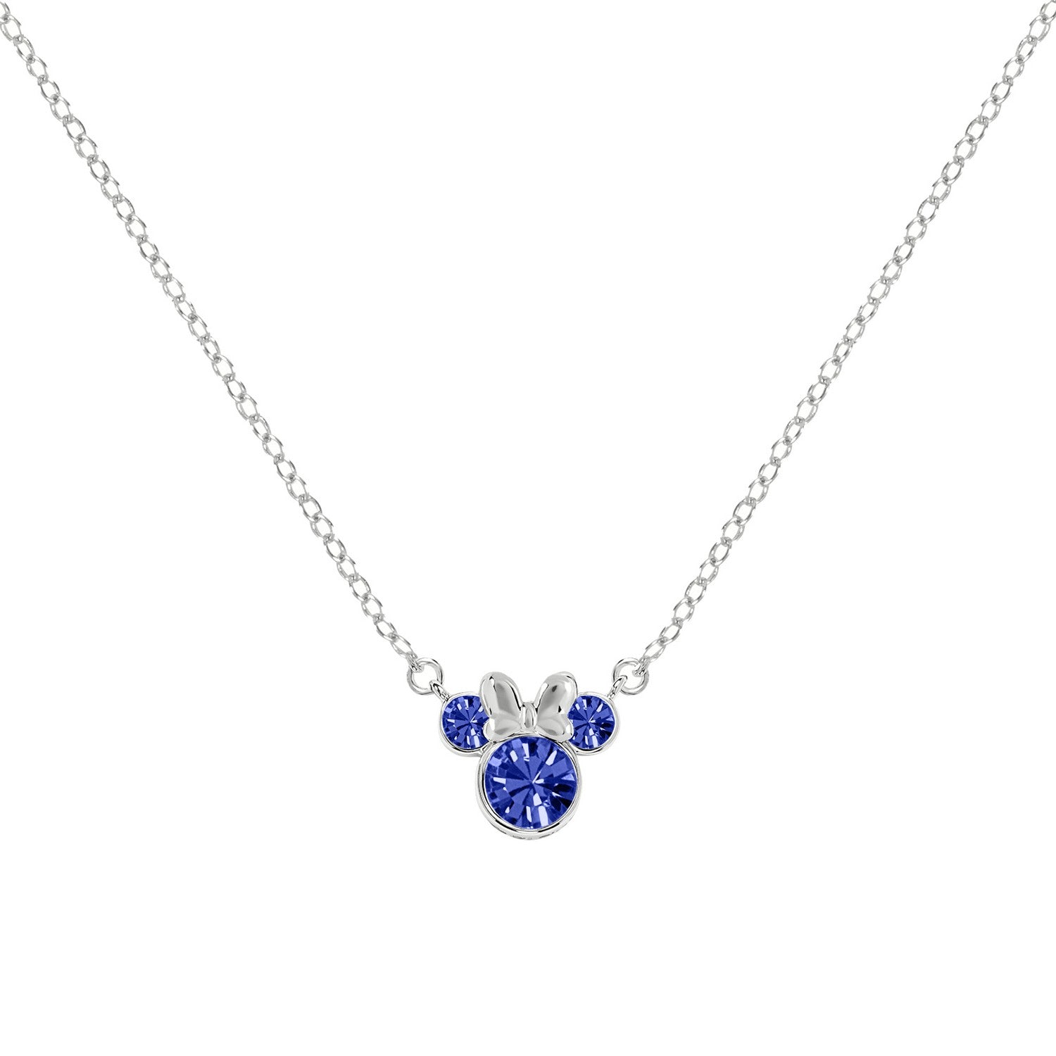 Disney Mickey & Minnie Sterling Silver 925 16" Mouse September Cz Necklace N905424SSEPL-16.PH