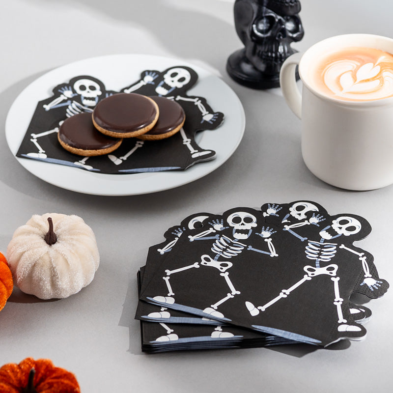 Halloween Skeleton Pack of 12 3ply Paper Party Napkins NAPK07