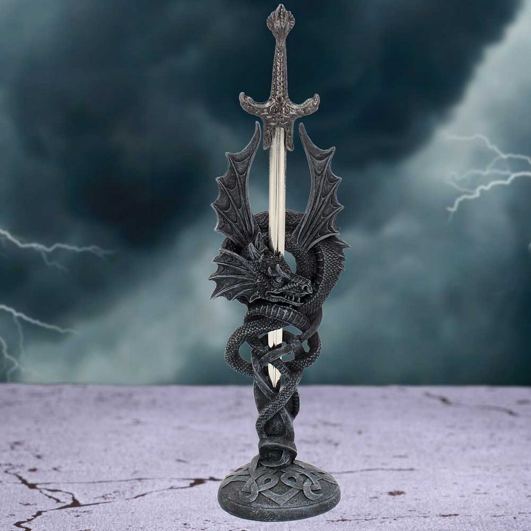 Celtic Realm Letter Opener Black Dragon Sword NEM2406
