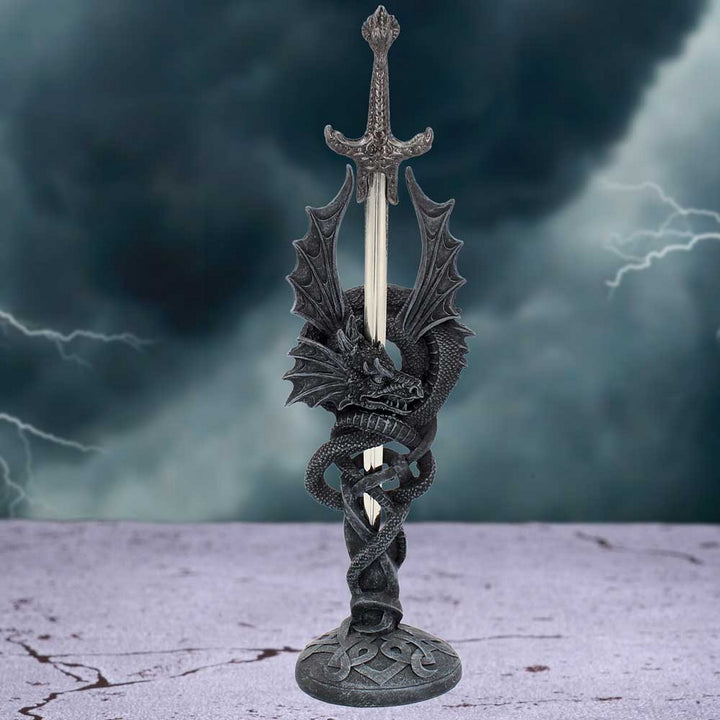 Celtic Realm Letter Opener Black Dragon Sword NEM2406