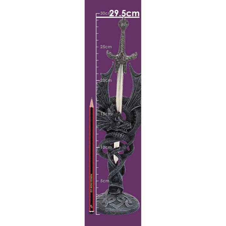 Celtic Realm Letter Opener Black Dragon Sword NEM2406