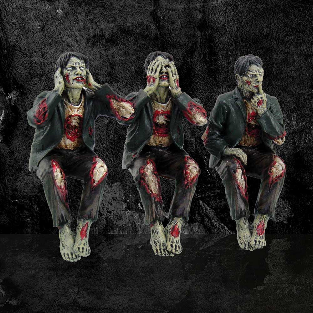 See No, Hear No Speak No Evil Zombies Figurine Ornaments NEM2838