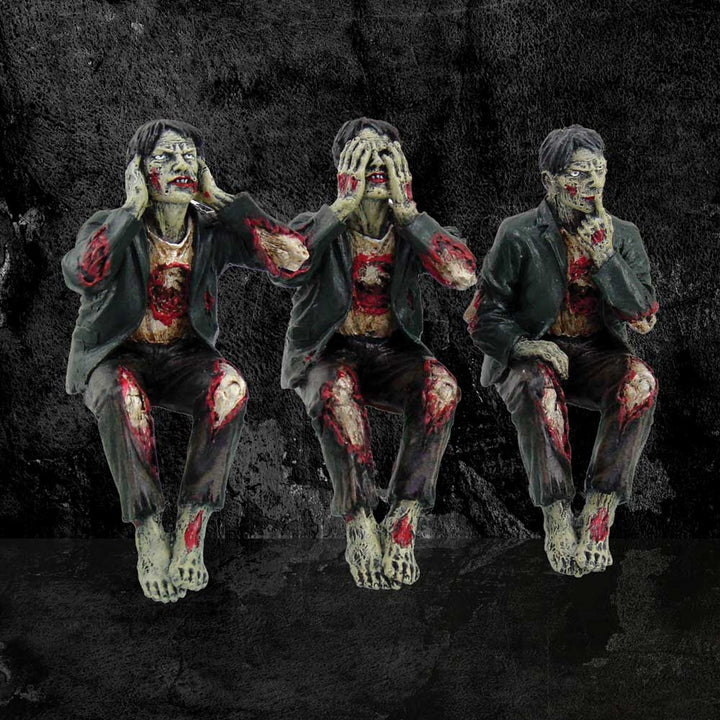 See No, Hear No Speak No Evil Zombies Figurine Ornaments NEM2838
