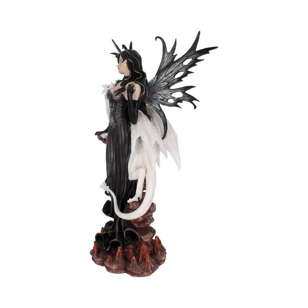 Isabelle 57cm Dark Fairy and White Dragon Figurine NEM3074