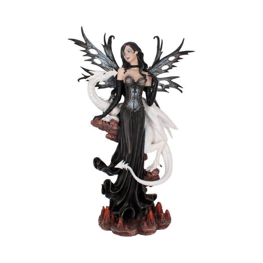 Isabelle 57cm Dark Fairy and White Dragon Figurine NEM3074