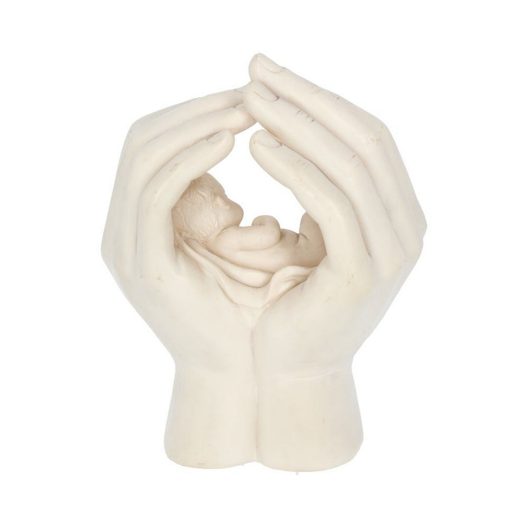 Large Shelter 17.5cm Baby in Cradled Hand Figurine NEM3701