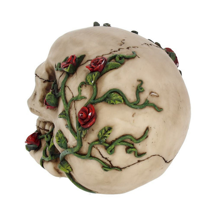 Rose From Beyond 15cm Gothic Rose Vine Covered Skull Figurine NEM3719
