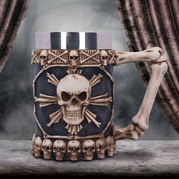 Large Tankard of Skulls Bone Skull Mug NEM3722