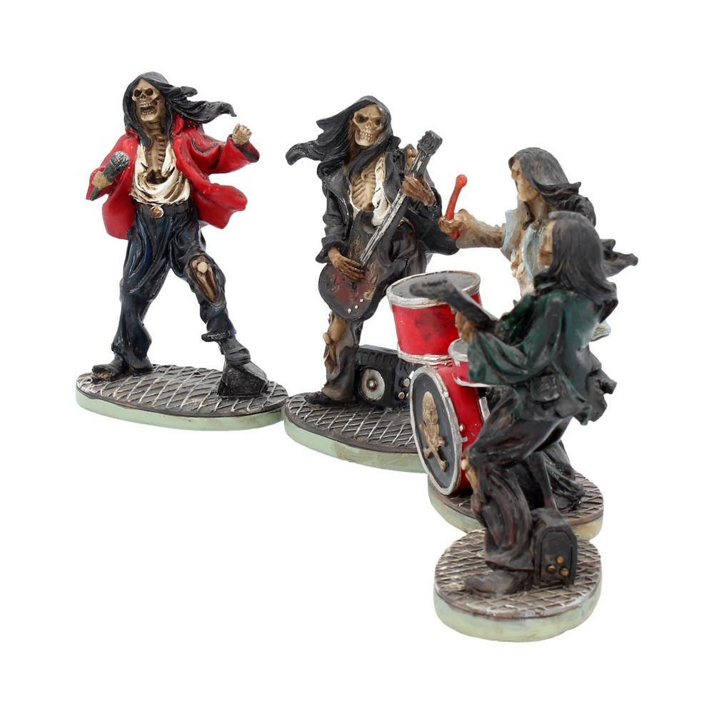 One Hell of a Band Figurine Set Drummer Bassist Guitarist Vocalist Ornament Set NEM3962