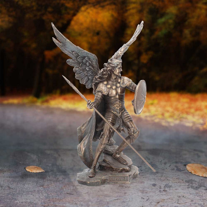 Bronzed Archangel Raphael Religious Warrior 35cm NEM4426