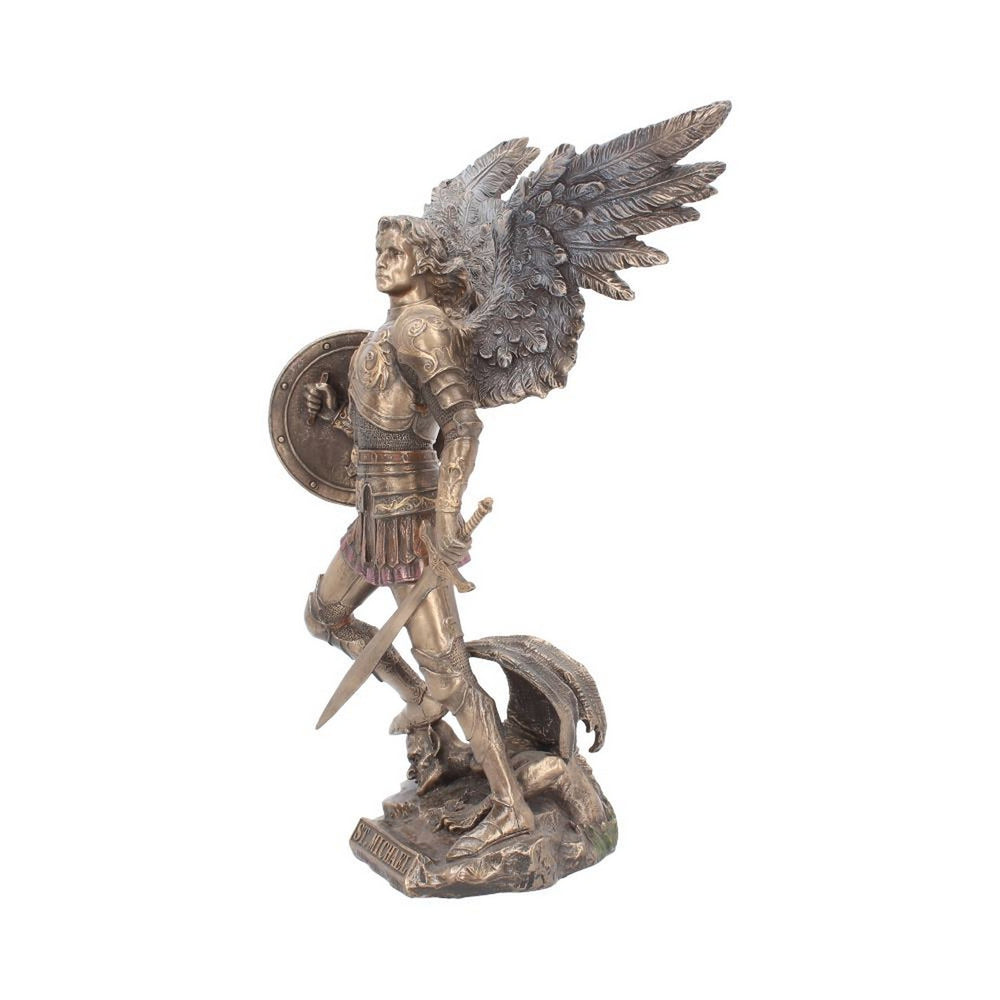 Bronzed Archangel Michael Religious Figurine 33cm NEM4429