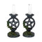 Pair of Aged Ivy Pentagram Candlesticks Gothic Candle Holders NEM5177