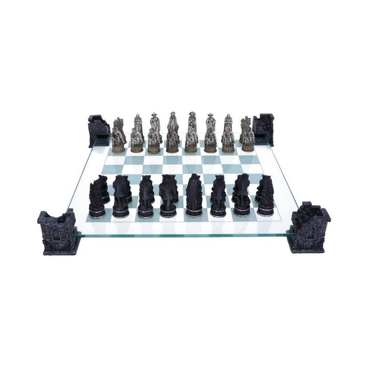 Raised Fantasy Vampire & Werewolf Chess Set With Corner Towers 43cm NEM5422