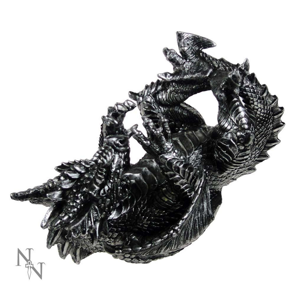 Metallic Silver Dragon Guzzler Wine Bottle Holder NEM6303