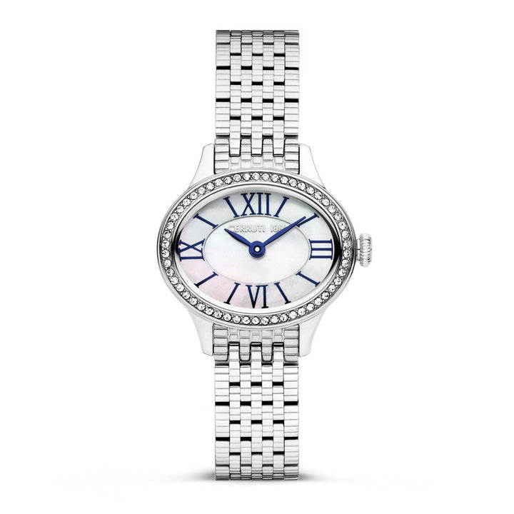 Cerruti Silver Bracelet White Pearl Dial Watch CIWLG0012202