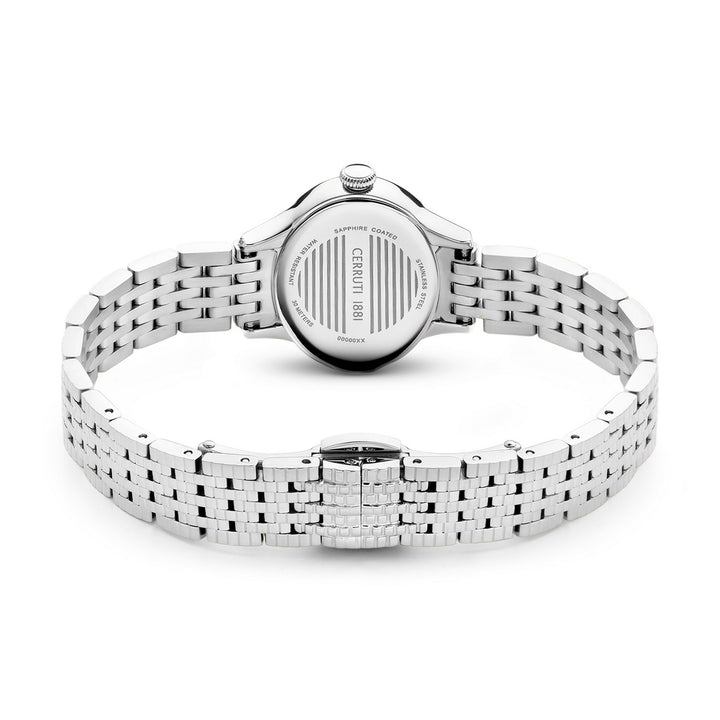 Cerruti Silver Bracelet White Pearl Dial Watch CIWLG0012202