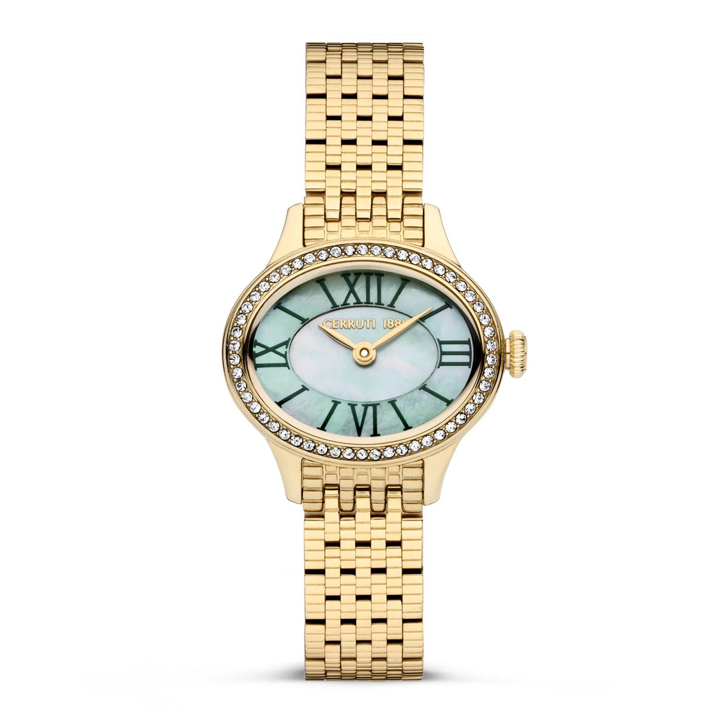 Cerruti Gold Bracelet Green Pearl Dial Watch CIWLG0012203