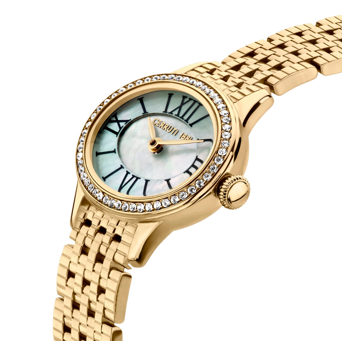 Cerruti Gold Bracelet Green Pearl Dial Watch CIWLG0012203