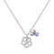 Disney Brass Stitch & Flower 16"+ 2" Ext Imitation Rhodium Pendant NF00712RL-16.PH