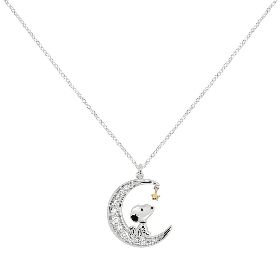 Collectable Peanuts Snoopy Stone Set Moon Necklace NF00742TZWL-18 PH