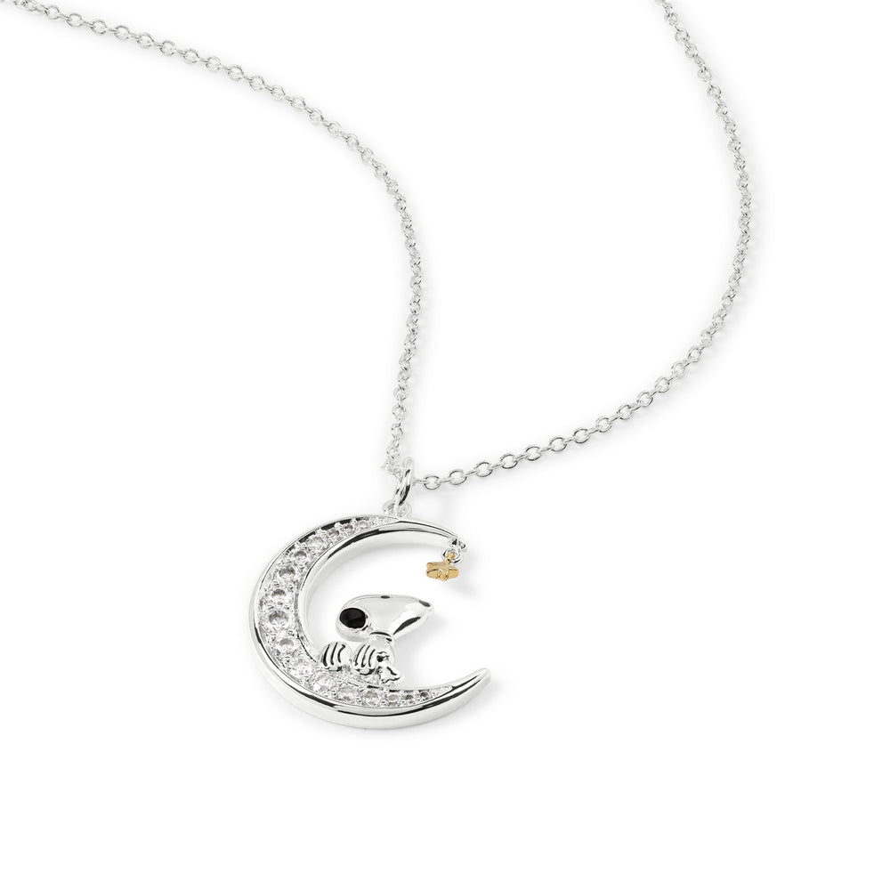 Snoopy Stone Set Moon Necklace NF00742TZWL-18.PH