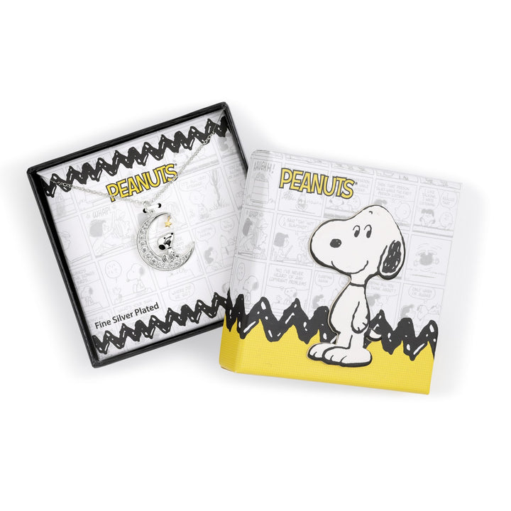 Snoopy Stone Set Moon Necklace NF00742TZWL-18.PH