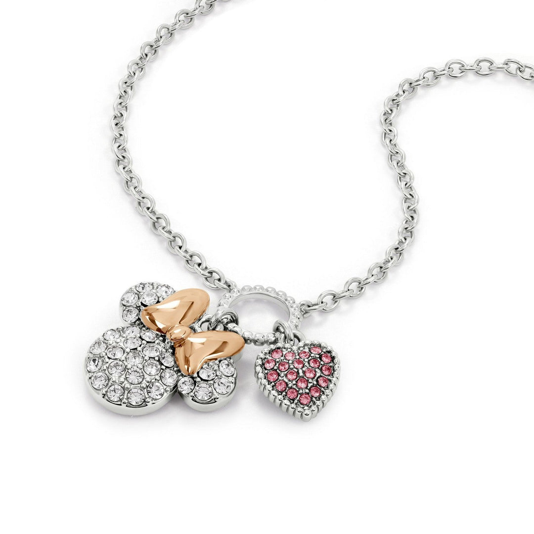 Disney Mickey & Minnie With Stones Necklace NF00926TRML-16.PH
