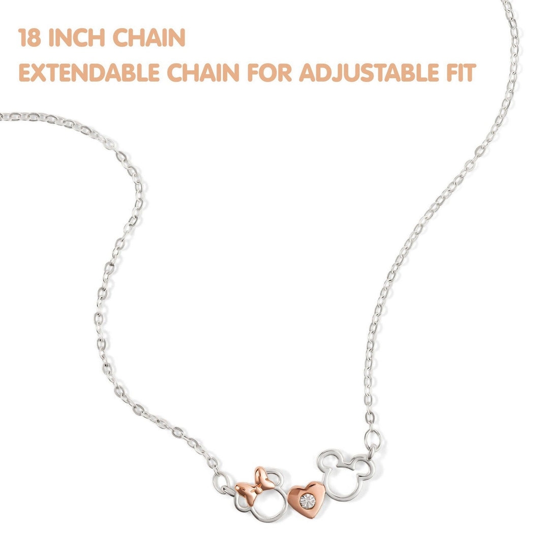 Disney Mickey & Minnie With Stone Necklace NF00937TRWL-18.PH