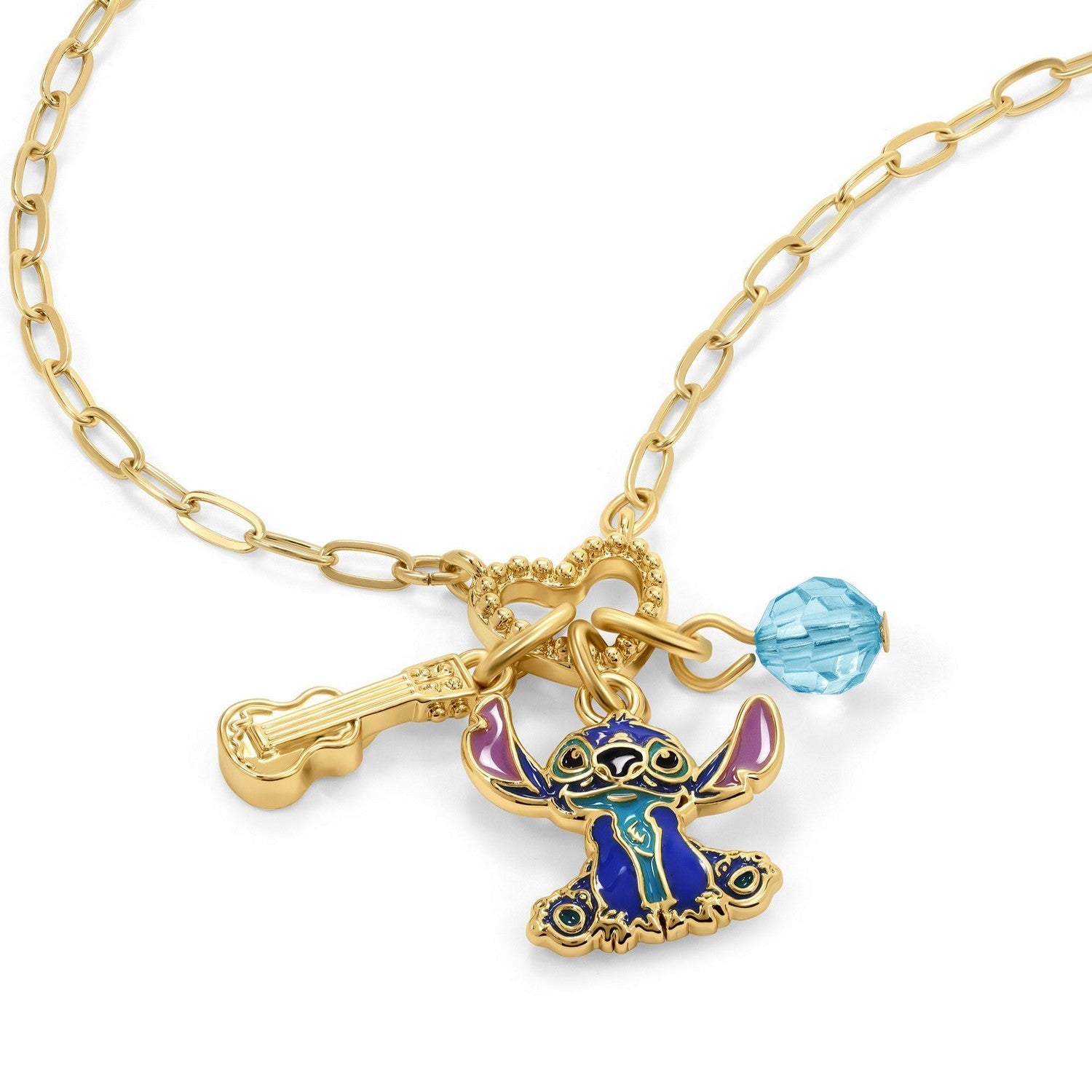 Disney Stitch Charm With Stones Necklace NF00940YRDL-16.PH
