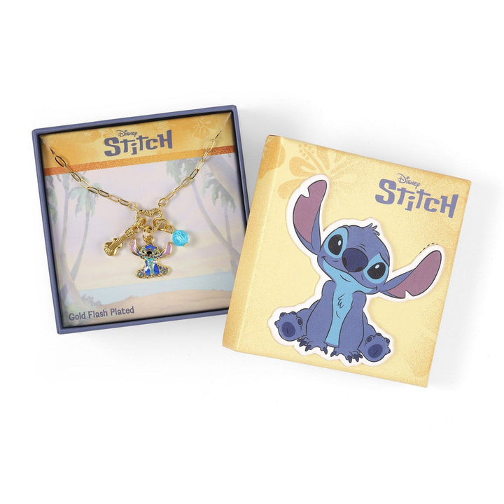 Disney Stitch Charm With Stones Necklace NF00940YRDL-16.PH