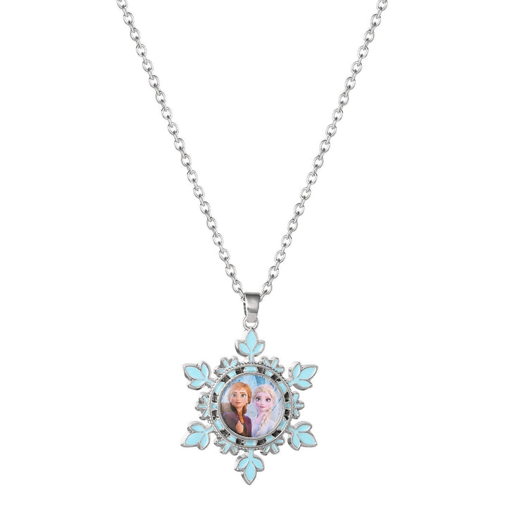 Disney Frozen Ana & Elsa Snowflake Multicoloured Enamel 16" Neckalce NH00830RL-16.PH