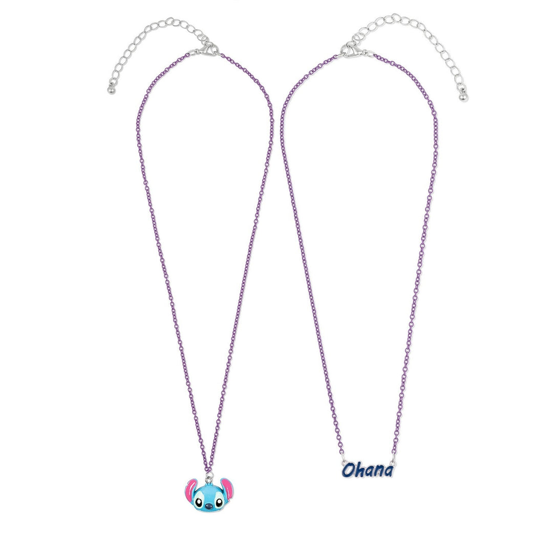 Disney Stitch Ohana Layered -16 ,18 +3 Ext./Imitation Rhodium Plt Necklace NH00922RL-16.PH