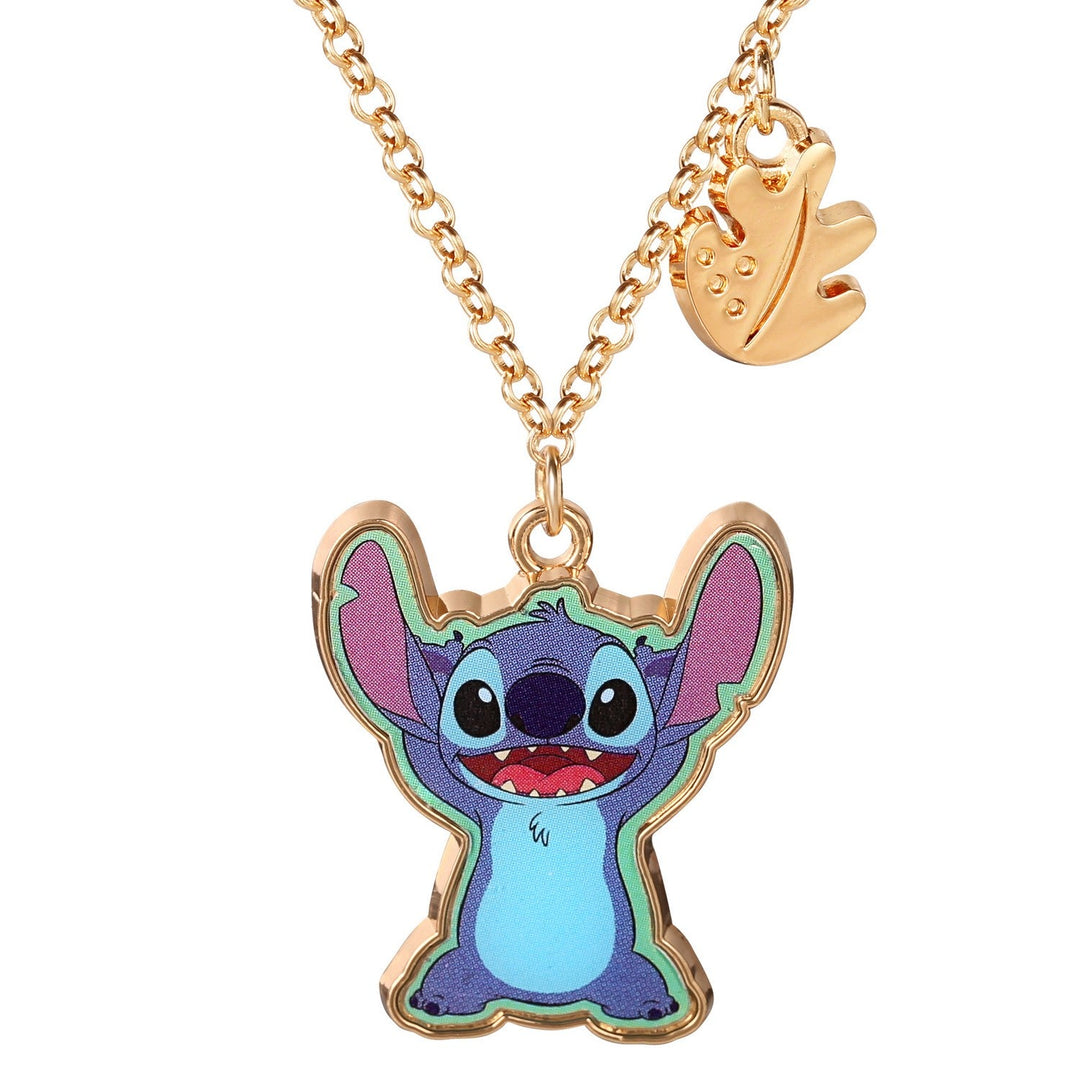 Disney Stitch Purple, Blue And Gold Enamel Costume Necklace NH00924YL-16.PH