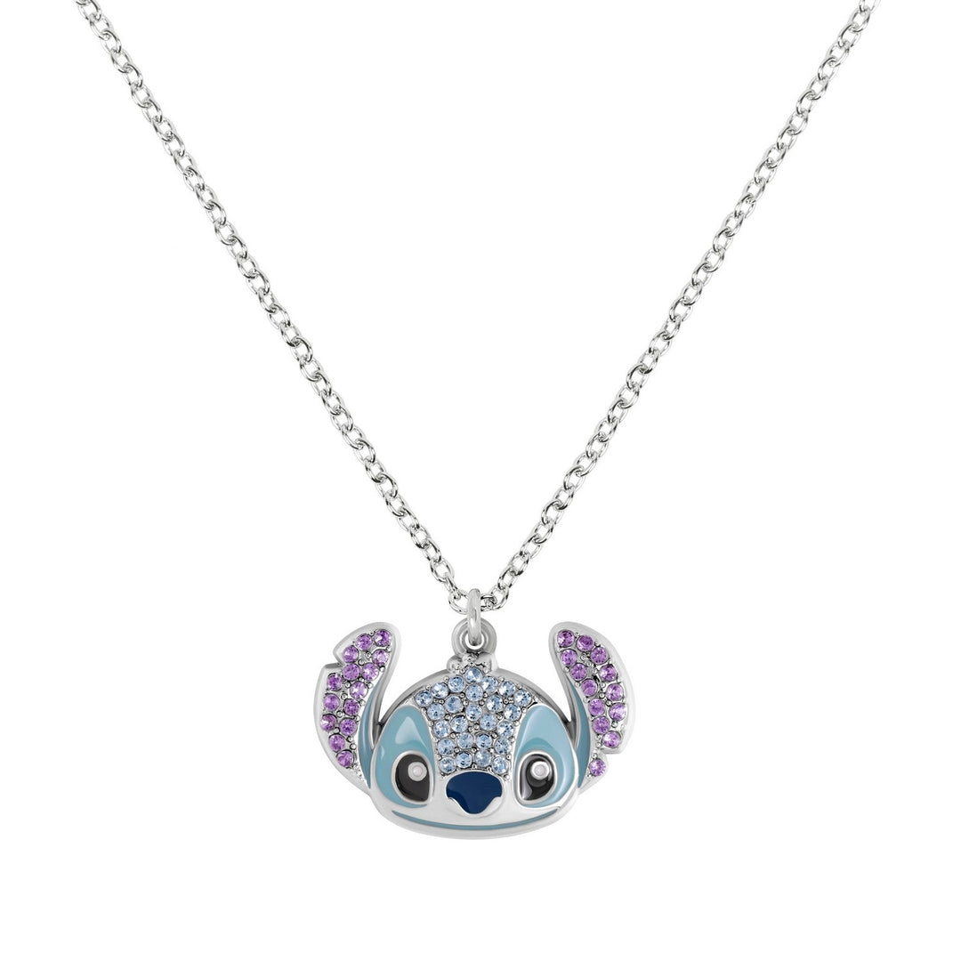 Disney Stitch Crystal Head Pendant Necklace NH01080RRZL-16.PH