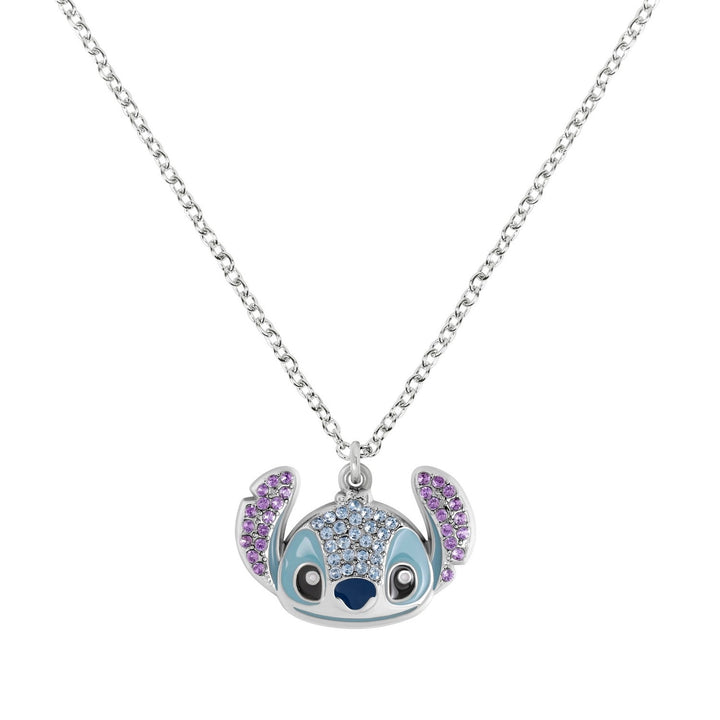 Disney Stitch Crystal Head Pendant Necklace NH01080RRZL-16.PH