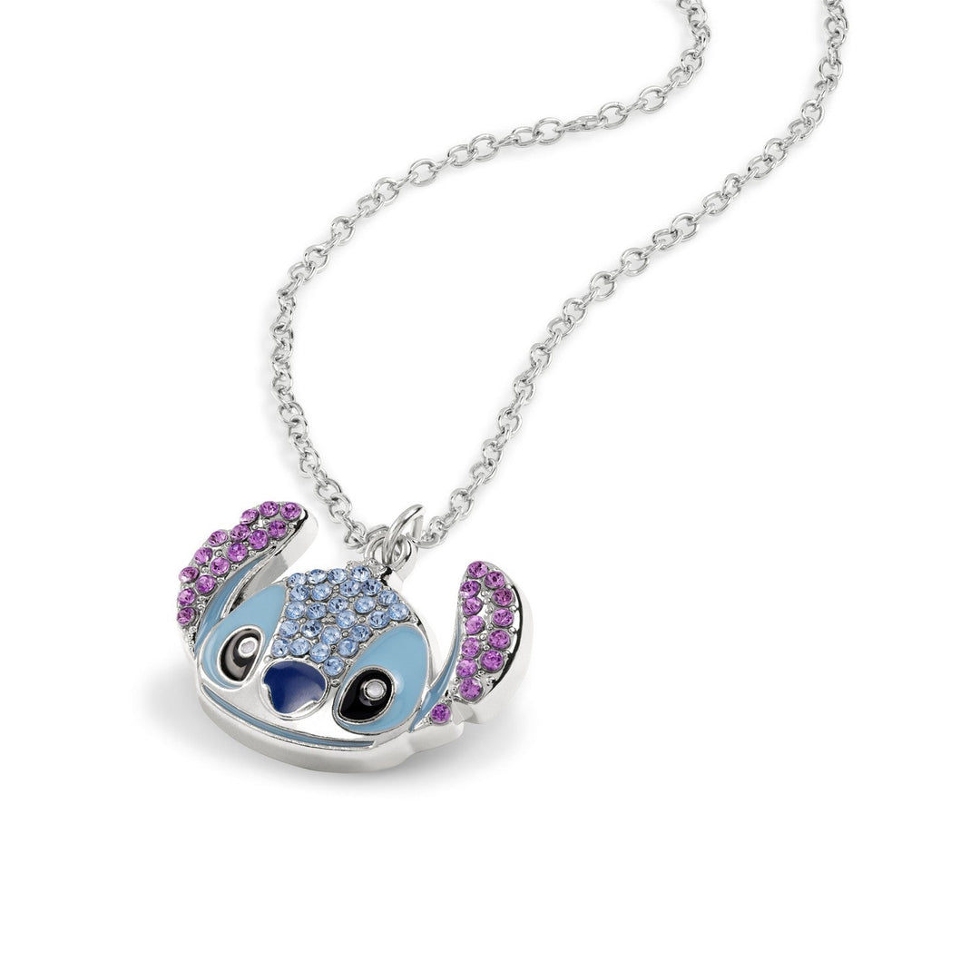 Disney Stitch Crystal Head Pendant Necklace NH01080RRZL-16.PH