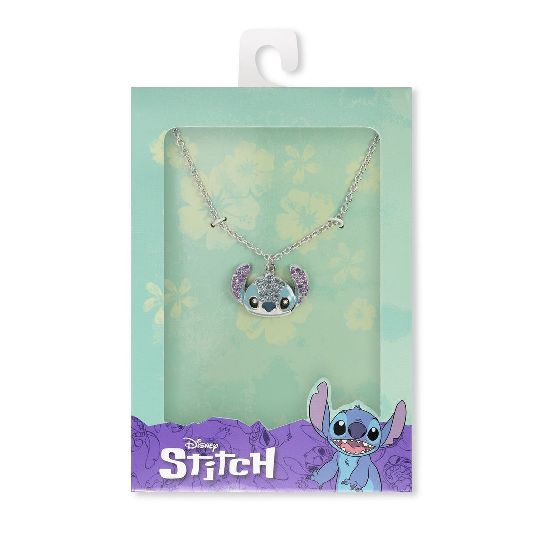 Disney Stitch Crystal Head Pendant Necklace NH01080RRZL-16.PH