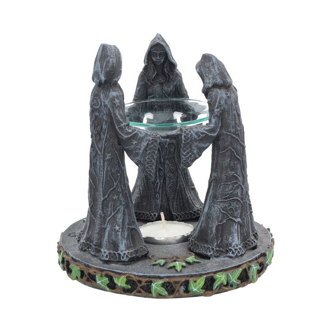 Pagan Magik Circle Triple Moon Oil Burner. (16cm) NOW127