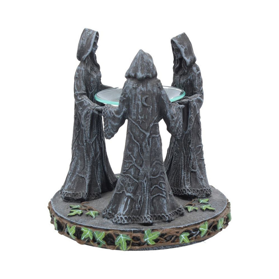 Pagan Magik Circle Triple Moon Oil Burner. (16cm) NOW127