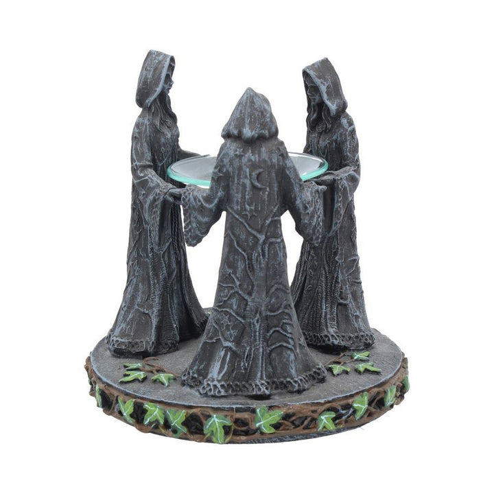 Pagan Magik Circle Triple Moon Oil Burner. (16cm) NOW127