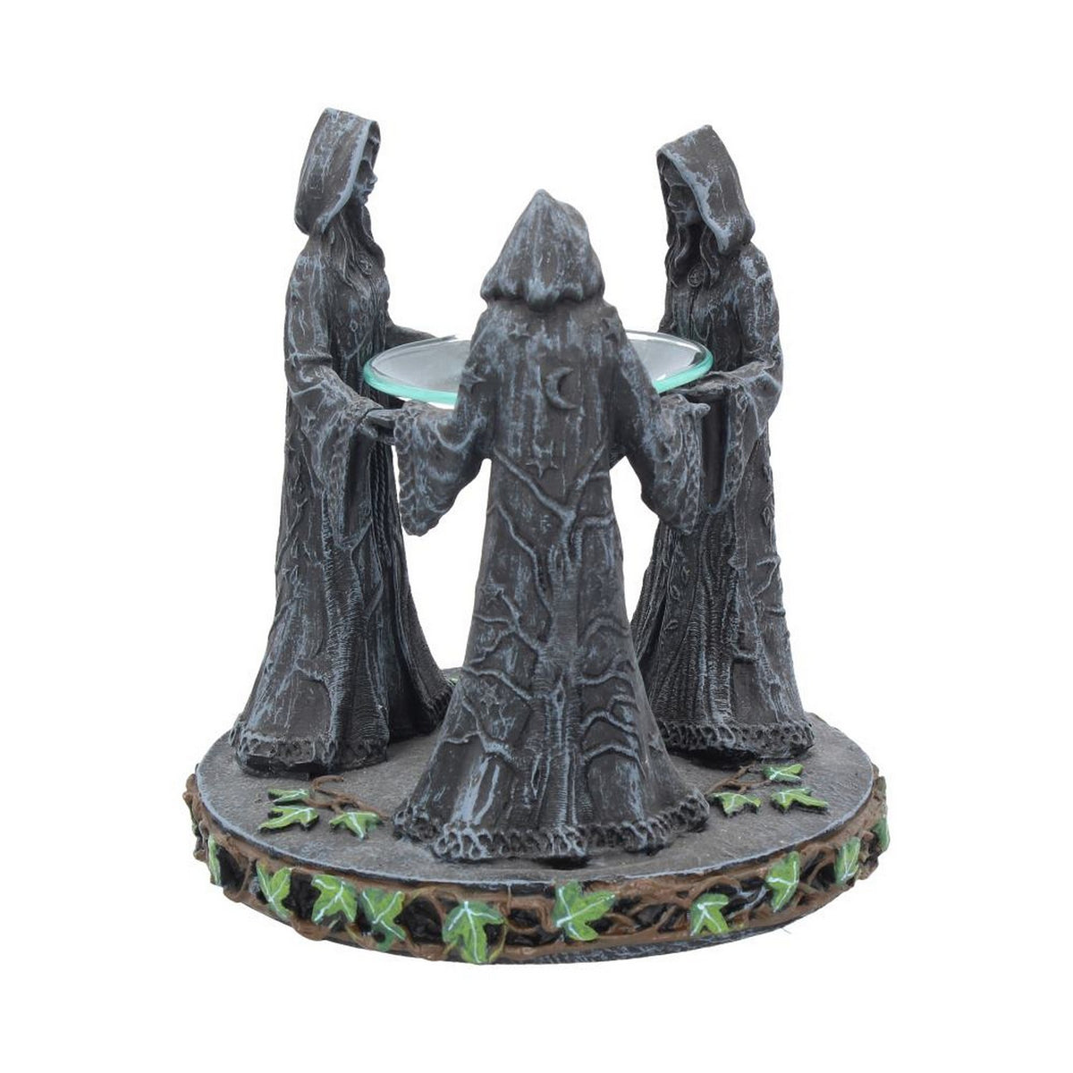 Pagan Magik Circle Triple Moon Oil Burner. (16cm) NOW127