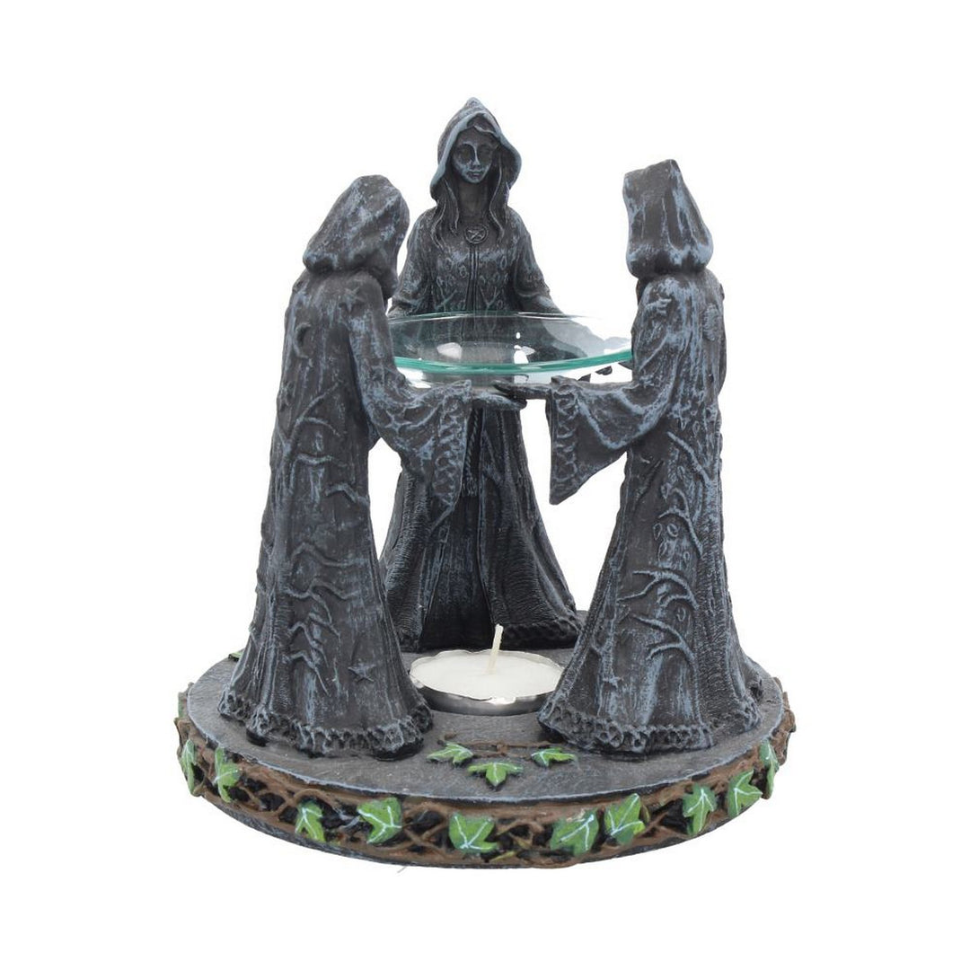 Pagan Magik Circle Triple Moon Oil Burner. (16cm) NOW127