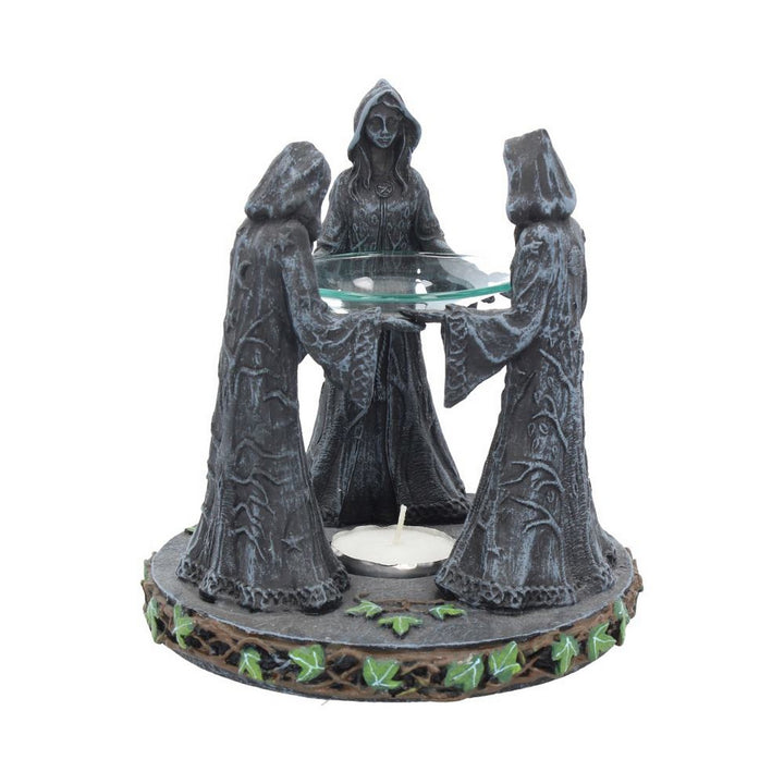 Pagan Magik Circle Triple Moon Oil Burner. (16cm) NOW127