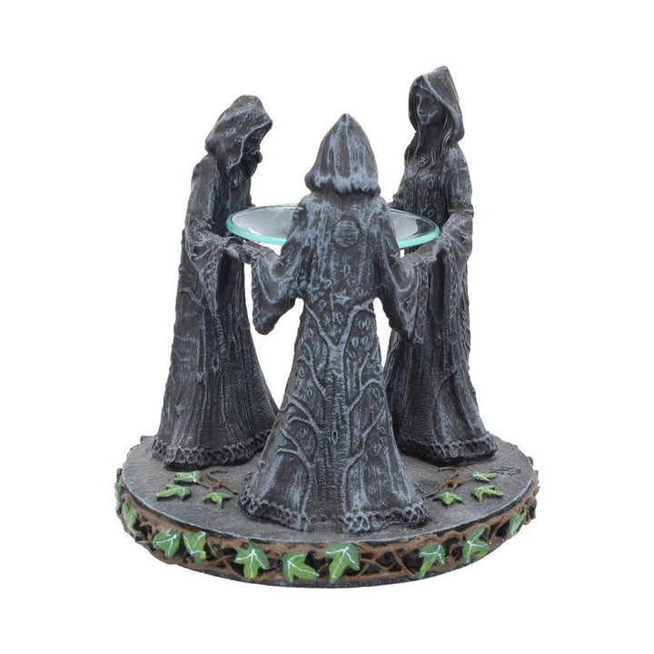 Pagan Magik Circle Triple Moon Oil Burner. (16cm) NOW127