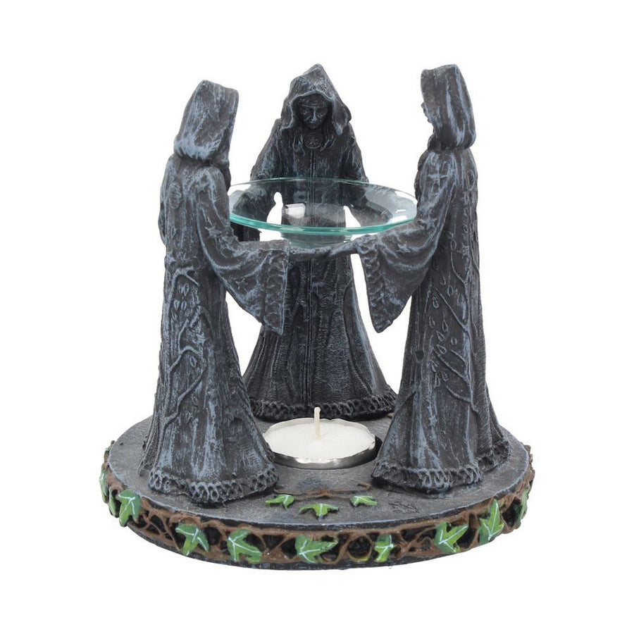 Pagan Magik Circle Triple Moon Oil Burner. (16cm) NOW127
