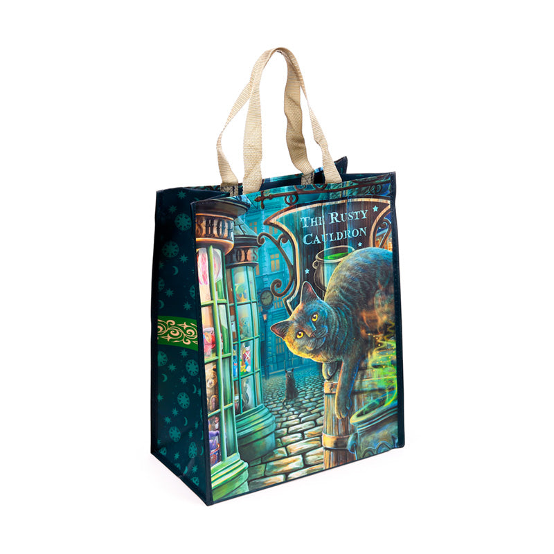 Lisa Parker The Rusty Cauldron Cat Reusable Shopping Bag NWBAG104