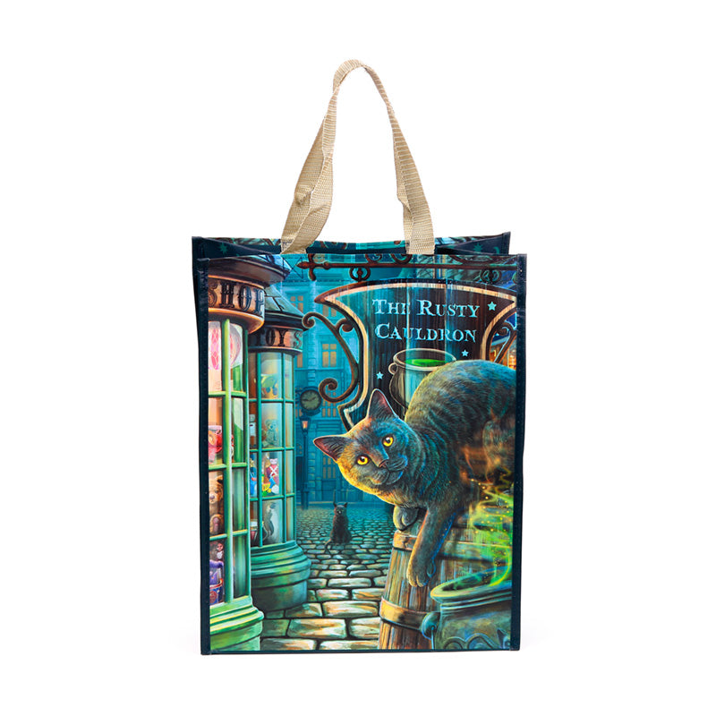 Lisa Parker The Rusty Cauldron Cat Reusable Shopping Bag NWBAG104