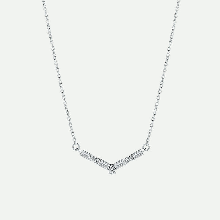 Nadia | 9ct White Gold 0.13ct tw Lab Grown Diamond Chevron Necklace
